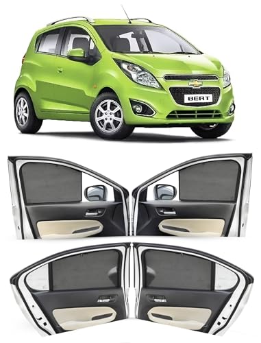Image of Autofact Car Sunshades for Chevrolet Beat, UV Protection, Useful Car Accessories, Custom fit Sun Shades for Side Windows, Set of 4