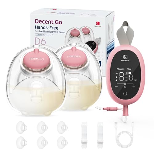 Image of Breast Pump Hands Free D6, Ultra-Lightweight Wearable Breast Pump with Soft Double-Seal Flange - 25mm, Quiet & Leak-Proof Portable Electric Pump, 3 Modes & 9 Levels, Upgraded Low Noise Motor