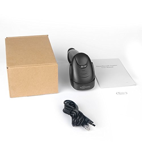Handheld USB Barcode Scanner Wired Automatic 1D Bar Code Reader with USB Cable for Supermarket, Convenience Store, Warehouse