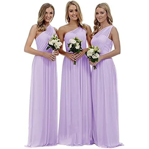 dinavian Women's Lilac One-Shoulder Evening Gown Cover