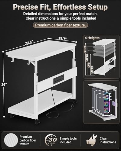 Support de PC sous bureau Armocity chariot informatique et console - 4