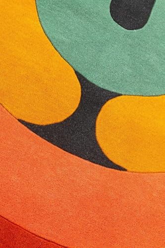Image of Irregular Shape Handmade Woolen Carpet Multi Colour Size 8x11 feet