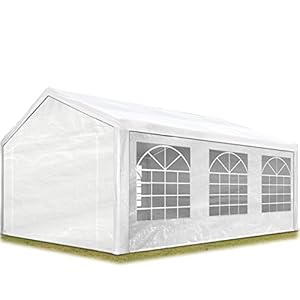 Partytent Feesttent Paviljoen 3×6 m wit PE 350 N zeil 100% waterdicht UV-bestendig