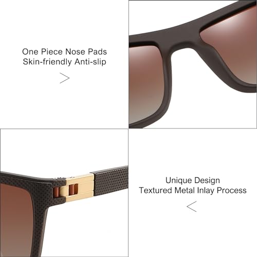 Image of Blue Square Sunglasses for Men Polarized UV Protection Driving XL Wide Face Big Sun Glasses Shades Retro 70s Trendy