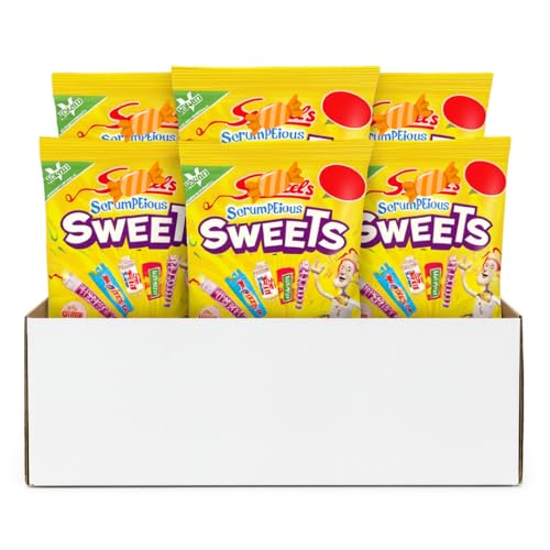 Scrumptious Sweets Bag 134g Multipack Individually Wrapped Sweet Bags for Birthday, Parties, Halloween Trick or Treat, Christmas Stocking Filler for School or Office- (6 Pack)