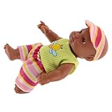 Abaodam Poupée Poupon Réaliste Noir Vinyle Souple Garçon Fille Africain Aux Traits Jouet Flexible Et Doux Cadeau Anniversaire pour Garçon Fille Et Collectionneurs