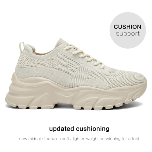 Image of Womens Walking Shoes Non Slip Ladies Running Fashion Athletic Sneakers Work Gym Tennis Athletic Sports Comfort Breathable Lightweight Mesh Soft Sole