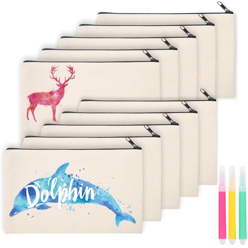 Teouuas 10 Piezas Bolsas de Tela para Pintar, Bolsas de Tela, 21 × 12 cm Bolsa de Telas para Almacenamiento, Viene con 3 Piezas Bolígrafos de Acuarela, para Maquillaje, Cosméticos Teouuas 10 Piezas Bolsas de Tela para Pintar, Bolsas de Tela, 21 × 12 cm Bolsa de Telas para Almacenamiento, Viene con 3 Piezas Bolígrafos de Acuarela, para Maquillaje, Cosméticos