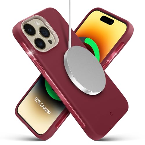 Image of Spigen Cyrill UltraColor Mag | iPhone 14 Pro Case | Red Burgundy iPhone 14 Pro Back Cover | TPU+Poly Carbonate - Sangria