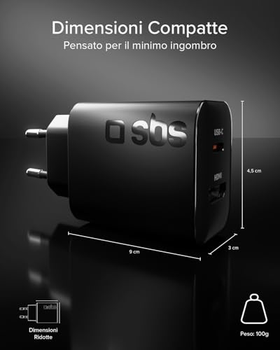 Caricabatteria Sbs Caricatore Con Porta Hdmi, 65W, Nero - 6