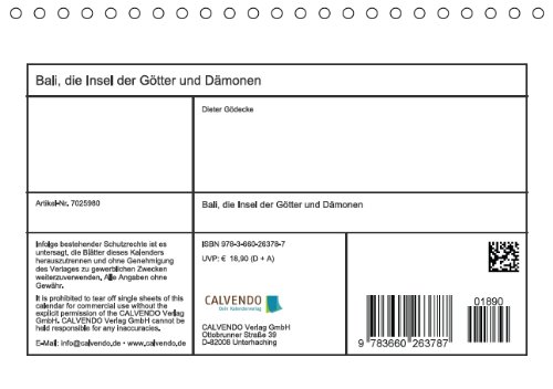 Bali Insel der Götter und Dämonen (Tischkalender 2014 DIN A5 quer): Bali, kleinste Insel im indonesischen Archipel (Tischkalender, 14 Seiten)