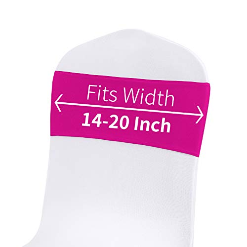Peomeise 25pcs Fuchsia Spandex Chair Sashes with Buckle Slider for Wedding, Party Decoration