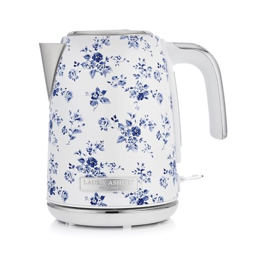 Laura Ashley Bouilloire Electrique 1,7 L avec Motif China Rose par VQ - Bouilloire Électrique Sans Fil avec Ébullition Rapide de 2,2 KW, Protection Contre la...