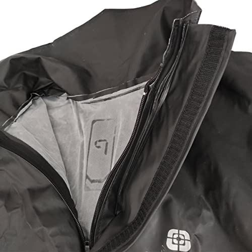 Conjunto Capa de chuva Motoqueiro Tamanho XG PVC 0,28mm Combate Com Gola Masculino Preto Pioneira -