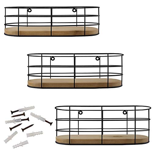 Blue Donuts Set of 3 Wire Baskets for Storage Wall Mount - Stackable Wire Baskets for Organizing, Hanging Wire Basket for Living room, Bathroom, Kitchen, Pantry, Wire Fruit Basket, Black Wire Basket