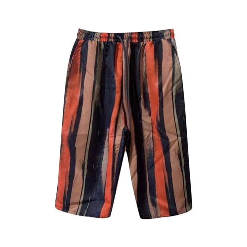 GOFULY Cotton Linen Bermuda Shorts for Women Knee Length Summer Elastic Waist Drawstring Shorts Pockets Solid Capris Pants3