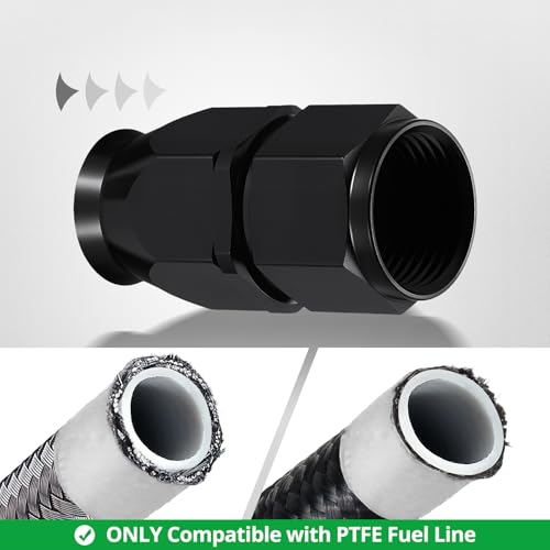 Image of EVIL ENERGY 12AN PTFE Hose End Fitting Straight Black for PTFE Hose Only 4PCS