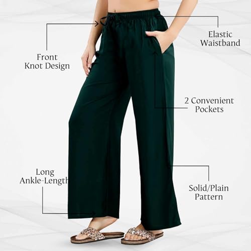 Image of TRASA Women's and Girls Cotton Reyon Regular Fit Palazzo Pants - Available Size - L, XL, 2XL, 3XL