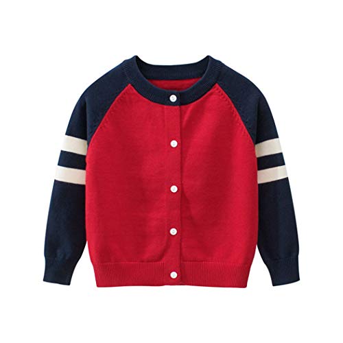 Premewish Neonato Bambino Bambina Maglieria Cardigan 100% Cotone Pulsante Anteriore Aperto Maglioncino Bimbo Abbigliamento Golfino a Maglia per Ragazza Ragazzo 12-24 Mesi e 2-6 Anni