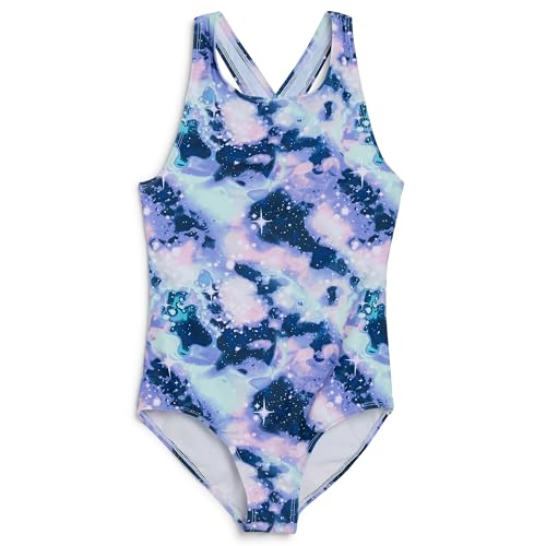 Image of Lands' End Girls' UPF 50+ Stretch Crisscross Back One Piece Swimsuit