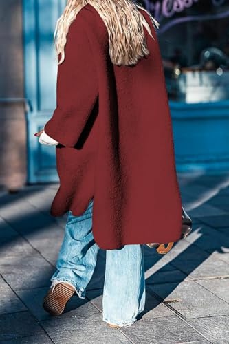 Aoang Women 2025 Winter Faux Fur Coats Fuzzy Fleece Open Front Outerwear Button Down Sherpa Long Jackets2