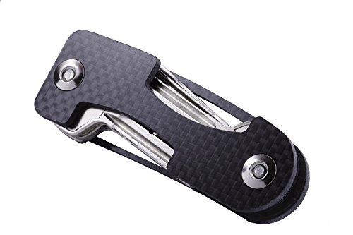 COMPACT KEY HOLDER KEYCHAIN – PREMIUM QUALITY KEY ORGANIZER KEYCHAIN - COMPACT KEYCHAIN FOR 6 KEYS – FREE CARD LEATHER WALLET ORGANIZER BY THE RIGHT CHOICE