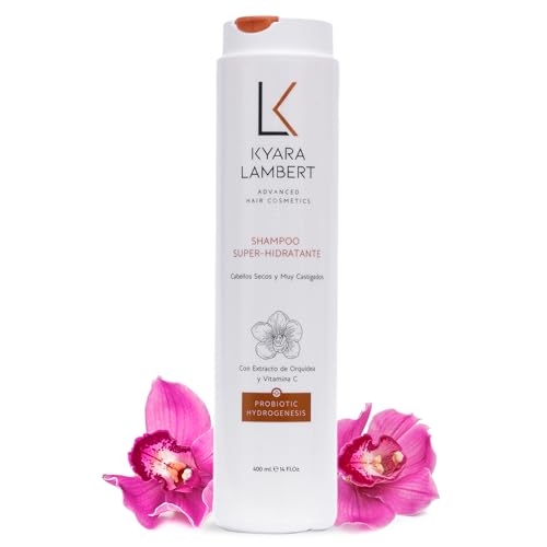 Kyara Lambert Champô super hidratante com orquídea e vitamina C | Anti-Frizz e brilho natural, tratamento de cabelo seco ou danificado, sem sulfatos ou para-brisas 400 ml