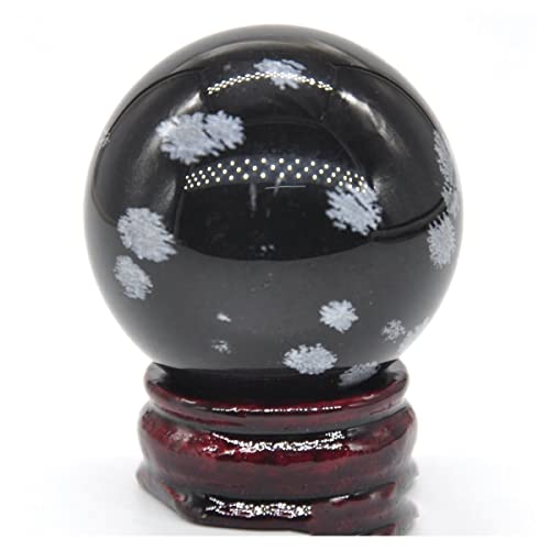 Bola de cristales naturales de obsidiana copo de nieve para decoración elegante del hogar 40mm 2