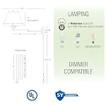 Kira Home Cambridge 15" Swing Arm Wall Lamp - Plug in/Wall Mount, Opaque Paper Shade, 150W 3-Way + Cord Covers, Black Finish - Image 5