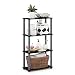 Furinno Turn-S-Tube 4-Tier Multipurpose Shelf Display Rack, Square, Black/Grey