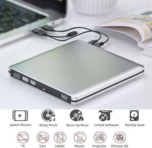 Unidad externa Blu-ray DVD con USB 3.0 y Type-C miniatura 2