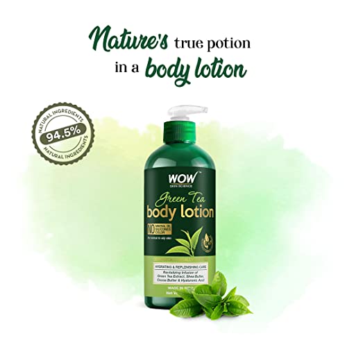 Image of WOW Skin Science Green Tea Body Lotion - Hydrating & Replenishing - with Green Tea Extract, Shea Butter - No Mineral Oil, Silicones & Color - 400ml
