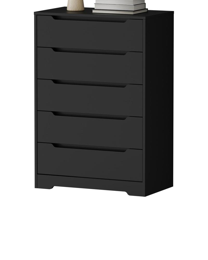 black 5-drawer dresser under $100 FUFU&GAGA 5-Drawer Black Paint Wood Chest of Drawer Dresser Organizer 47.2 in H x 31.5 in. W x 15.7 in. D KF330051-01