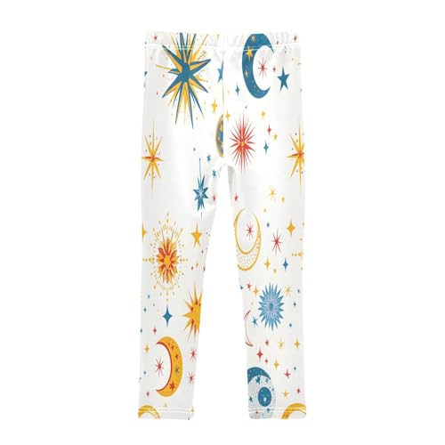 Bolaz Toddler Girls Leggings Printed Yoga Pants Leggings Mystical Stars and Moons for Kids2