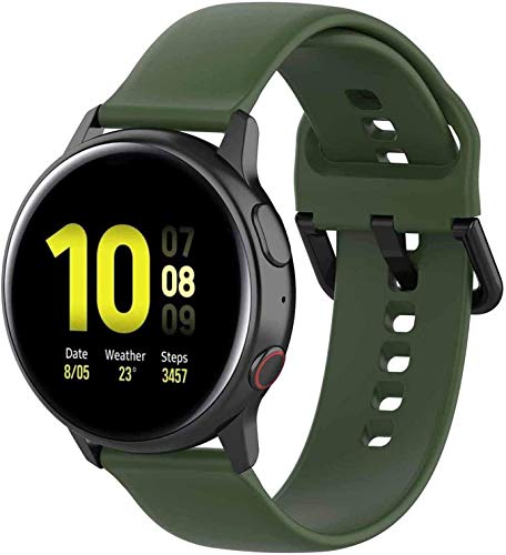 FanTEK Band for Samsung Galaxy Watch Active (40mm) / Galaxy Watch Active2 (40mm & 44mm), 20mm Silicone Sport Quick Release Replacement Strap