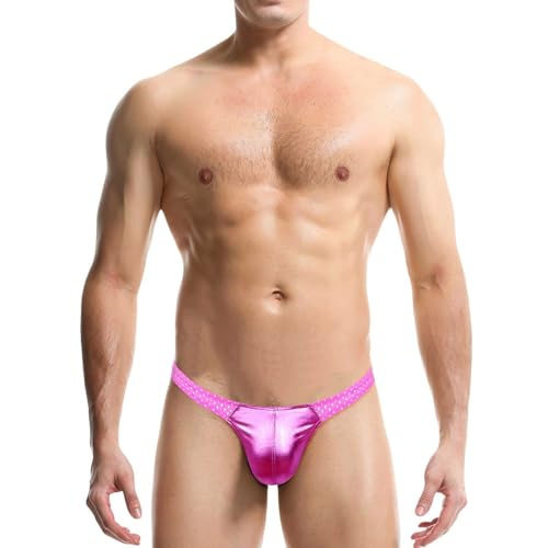 Men's Thong G-String Men's Metal Thong Shiny Underwear Patchwork Panties T-Back Jockstrap Sexy Underwear