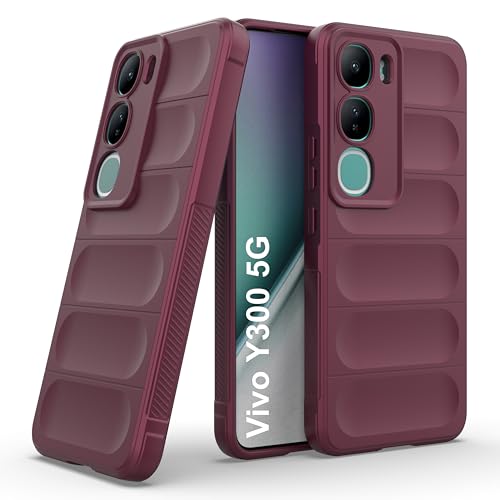 Image of amazon basics Back Case Cover for Vivo Y300 5G | Compatible for Vivo Y300 5G Back Cover | Liquid Silicon Magic Case with Camera Protection | Plum