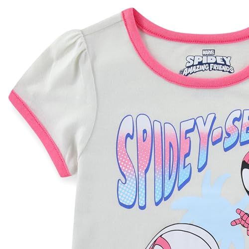 Image of Marvel Spider-Gwen Spider-Man Girls Short Sleeve T-Shirt and Shorts Set for Toddler to Big Kids