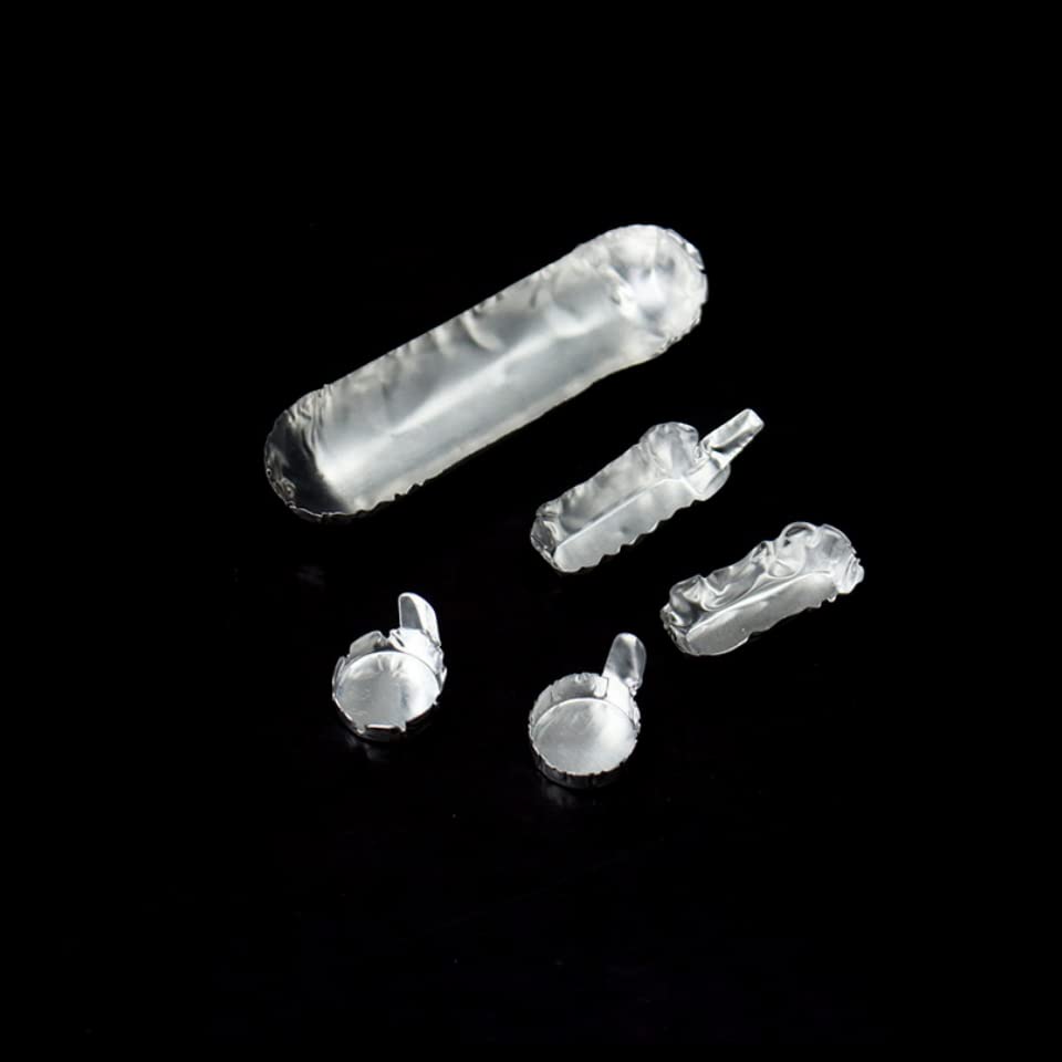 KIESEV 100Pcs Micro Aluminum Foil Weighing Plate 0.35ml/1.12ml/10ml Weighing Dish Vessel Used for Measuring Organic Trace Elements by Micro Analytical Balance (10ml-U-Shaped Round Bottom)