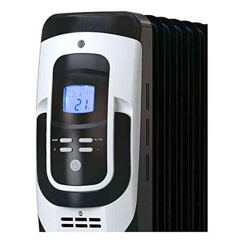 Güde Ölradiator OR 2500-11 DT (2500 W, 3 Heizstufen: 1000/1500/2500 W, LCD-Display, Kipp- & Überhitzungsschutz, stufenlos regulierbarer Thermostat, Timerfunktion, Handgriff & 4 Rollen)