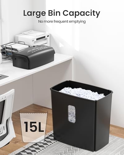 Locksworth 8-Sheet Micro Cut Paper Shredder P-4 High Security for Home Office Use with Handle, Shreds Credit Card/Staple 4 Gallons(Black) AZ1687 の商品画像 5