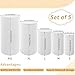 Fivenl 5 Pcs Metal Pleated Cylinder Pedestal Stands for Party, Heavy Duty White Round Cake Pedestal Stand Flower Plant Display Plinth Pillars for Wedding Birthday Event Decor