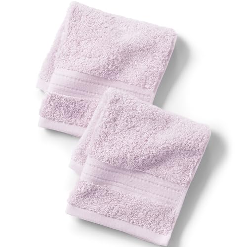 Lands' End Supima Towel Soft Lilac Purple Washcloth Set, 2 Piece