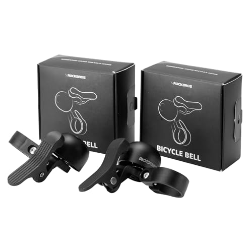 Timbre de bicicleta ROCKBROS de aleación de cobre con sonido claro pack de 2 para manillar