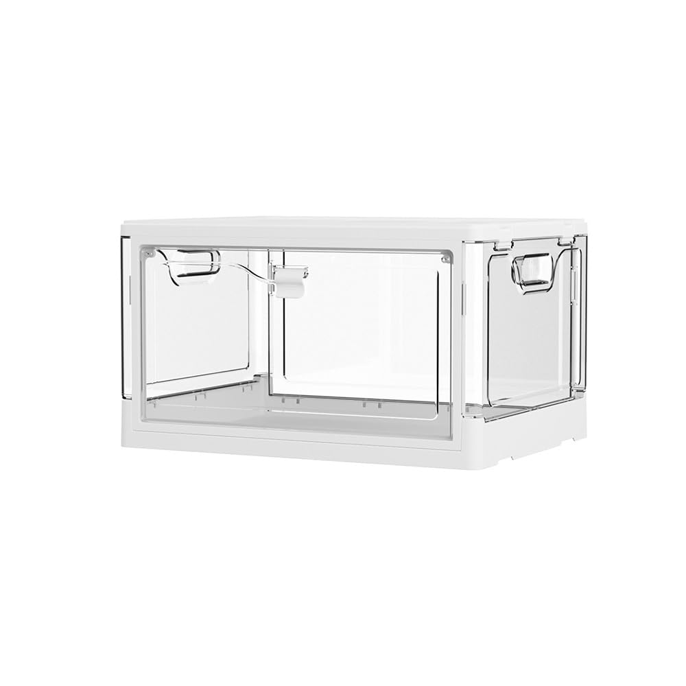 Stapelbare, durchsichtige Lagerbehälter mit seitlicher Abdeckung, Lagerbehälter, Organizer-Boxen, Lagerbehälter aus Kunststoff(1 pack)