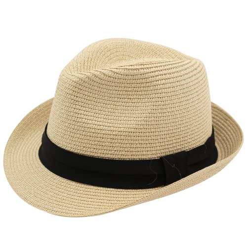 Sombrero Paja Hombre Mujer Fedora Borsalino Trilby Gorra Panamá Verano Playa ala Corta Moda Unisex...