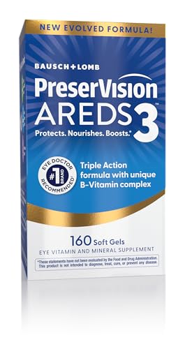 PreserVision AREDS3 Eye Vitamins, #1 Eye Doctor Recommended Brand, AREDS2 Formula with Additional 8 B-Vitamin Complex, Promotes Healthy Cellular Eye Function*, 3-in-1 Macular Supplement, 160 Softgels