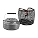 Menolana Outdoor Camping Kettle 1.6L for Boiling Water Water Kettle Multipurpose Coffee Pot Teapot for Road Trip Picnic Hiking, Black Handle
