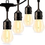 Svater S14 Festoon Lights Outdoor 38M-IP65 Waterproof Connectable String Lights with 1W E27 Shatterproof LED Bulb, Garden Light Main Powered Heavy Duty Garden & Patio Lighting