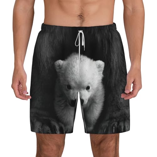 Short de bain respirant homme ours polaire pour un séchage ultra-rapide sur la plage